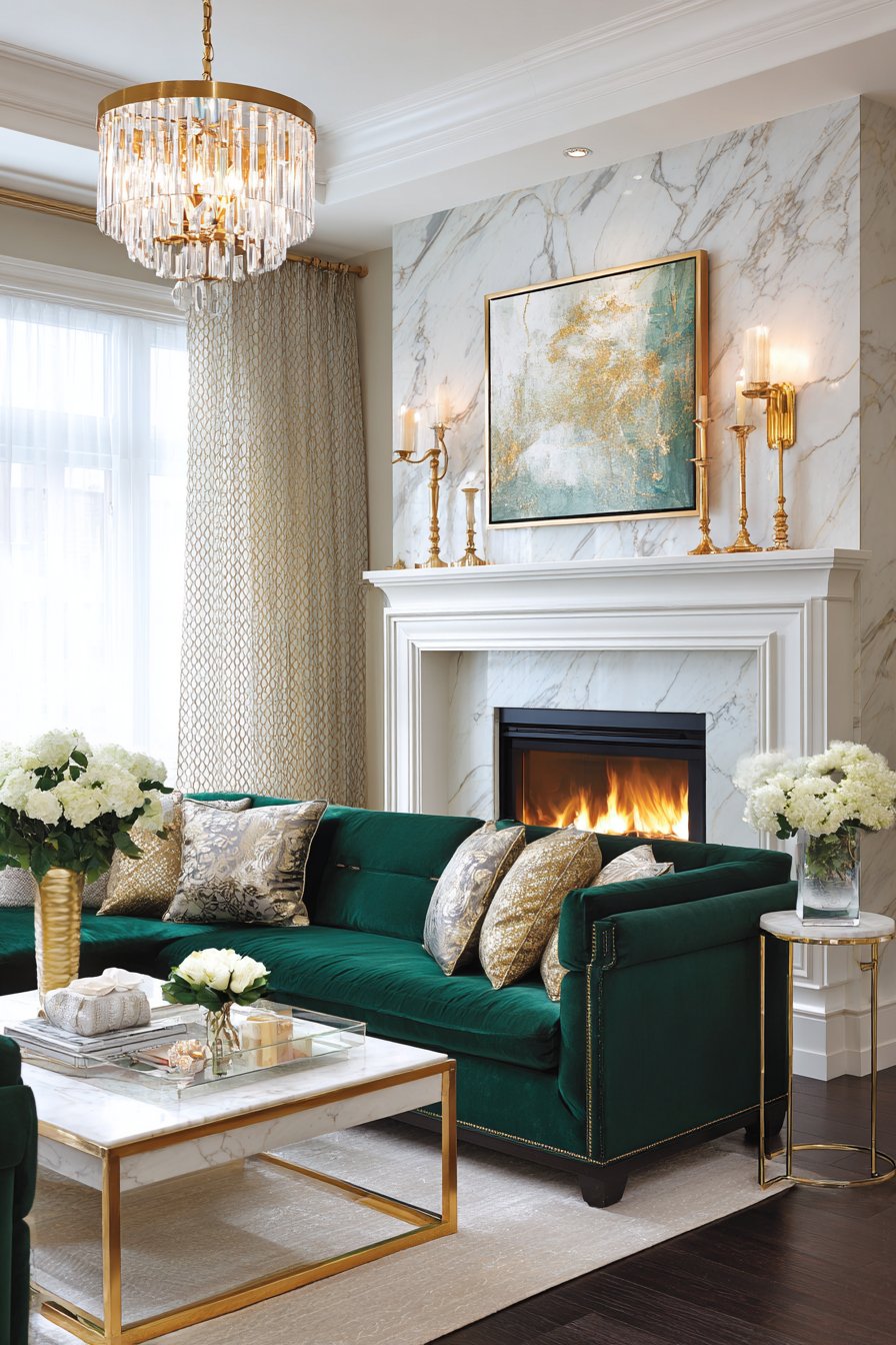 Luxurious Emerald and Gold Sanctuary