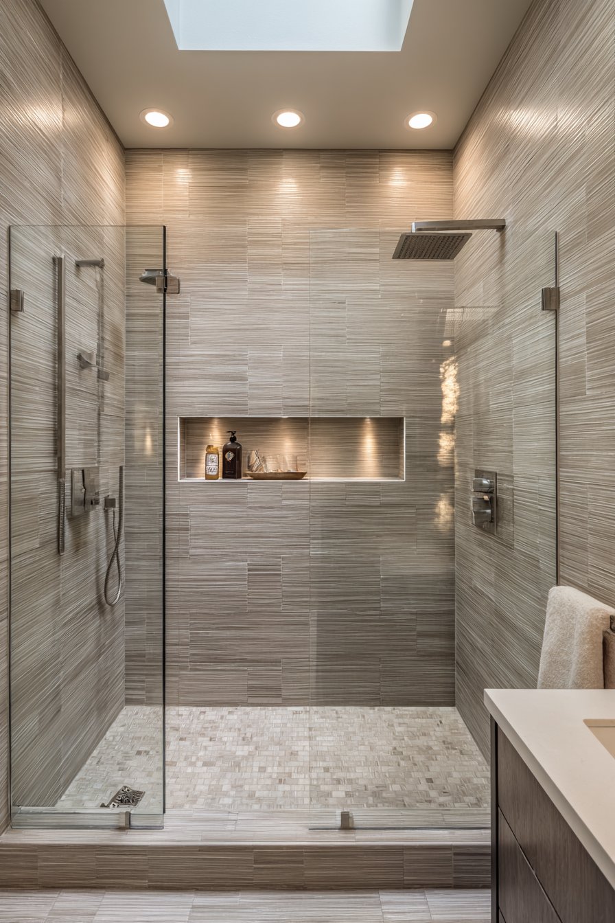 Modern Minimalist Walk-In Shower Sanctuary