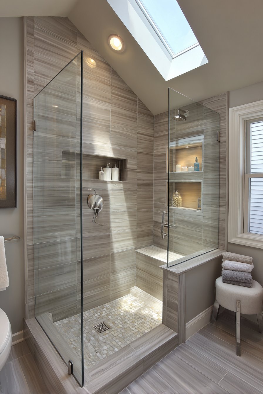 Modern Minimalist Walk-In Shower Sanctuary