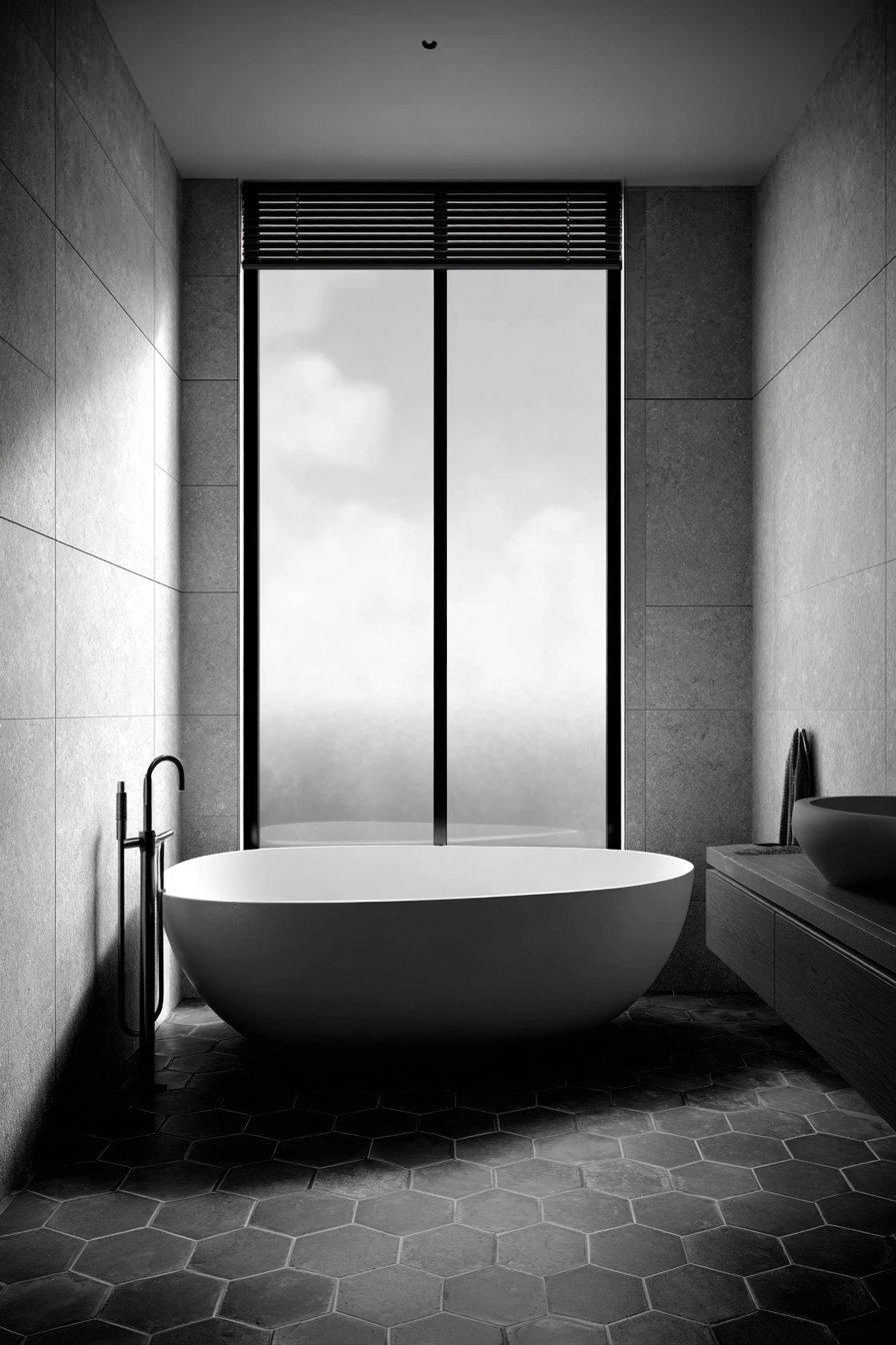 Serene Spa Sanctuary with Freestanding Soaking Tub