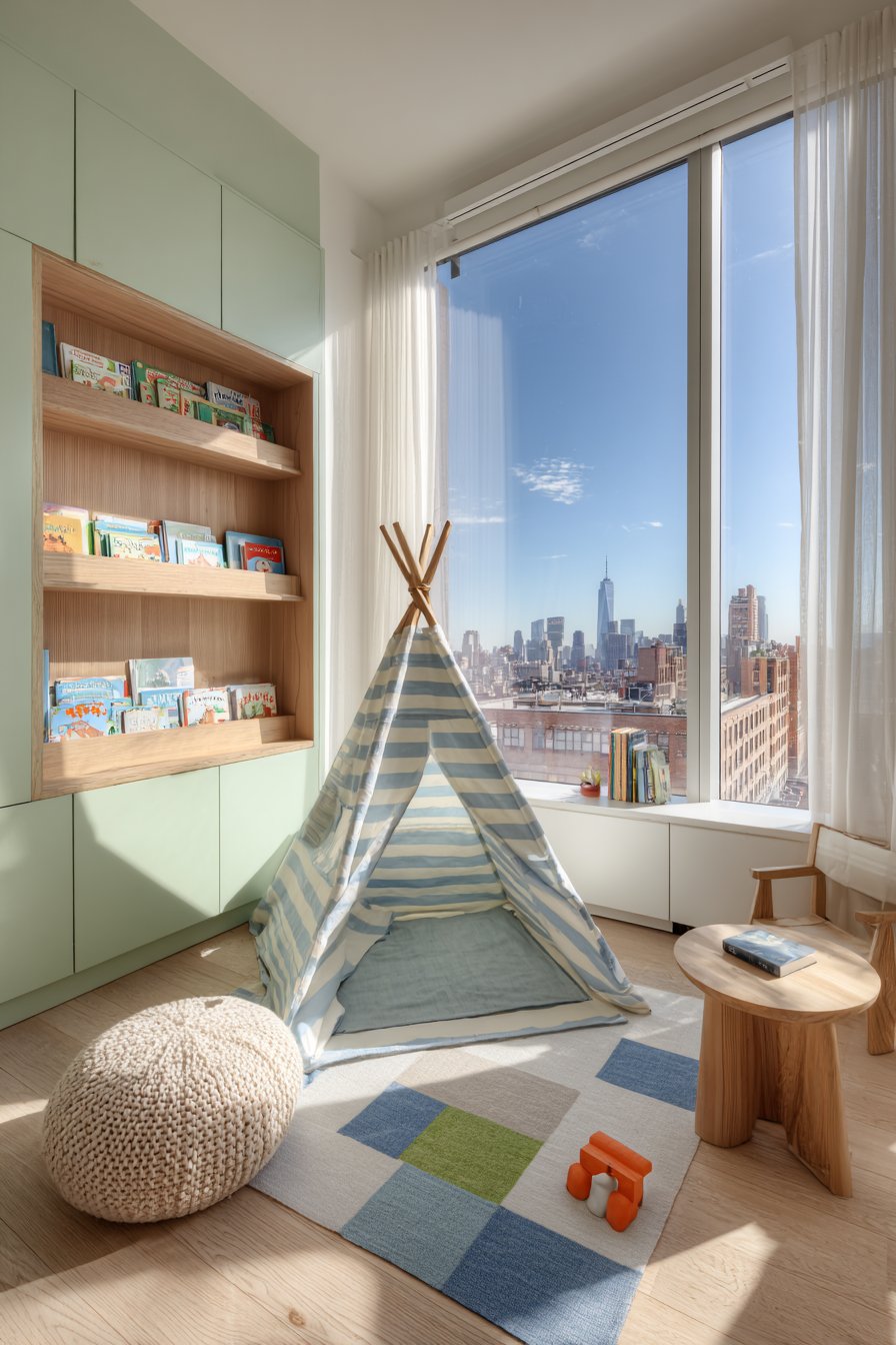 Vibrant Reading Nook Haven with Playful Learning Spaces