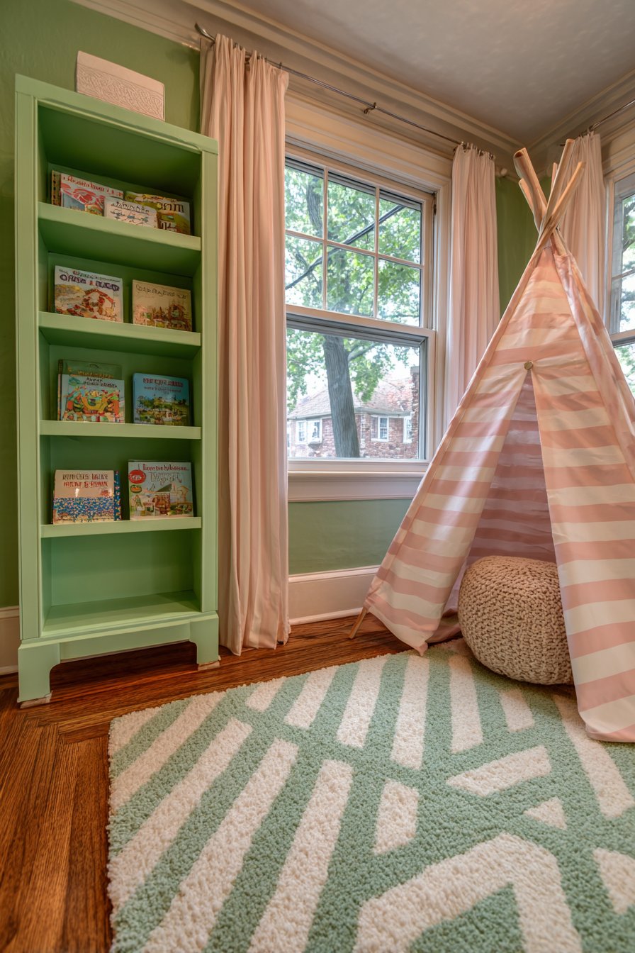 Vibrant Reading Nook Haven with Playful Learning Spaces