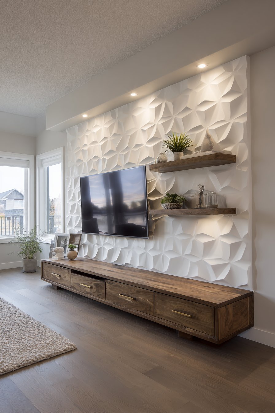 Modern Geometric Textured Accent Wall