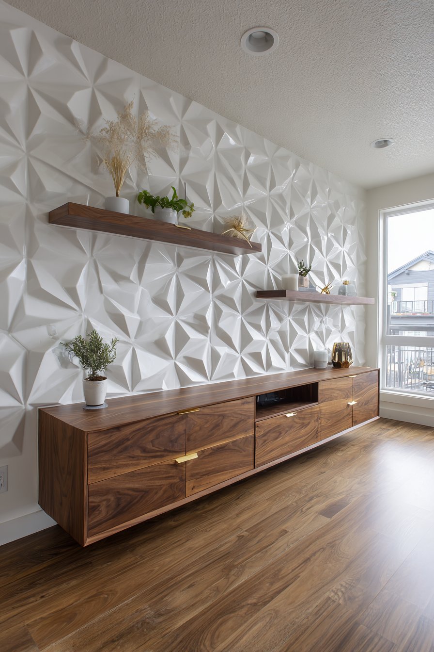 Modern Geometric Textured Accent Wall