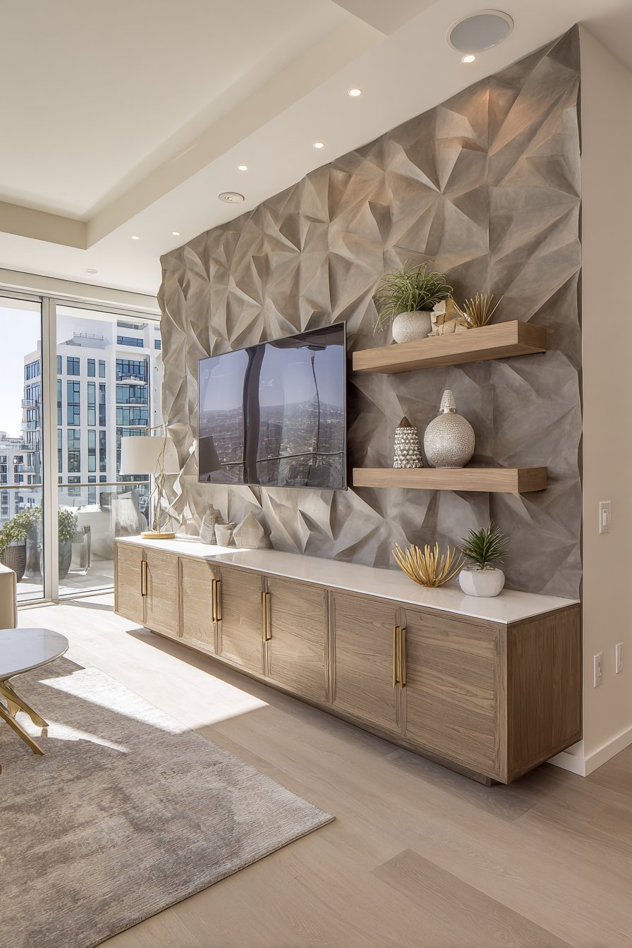 Modern Geometric Textured Accent Wall