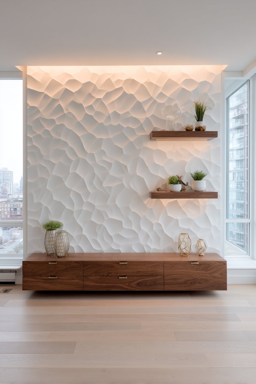 Modern Geometric Textured Accent Wall