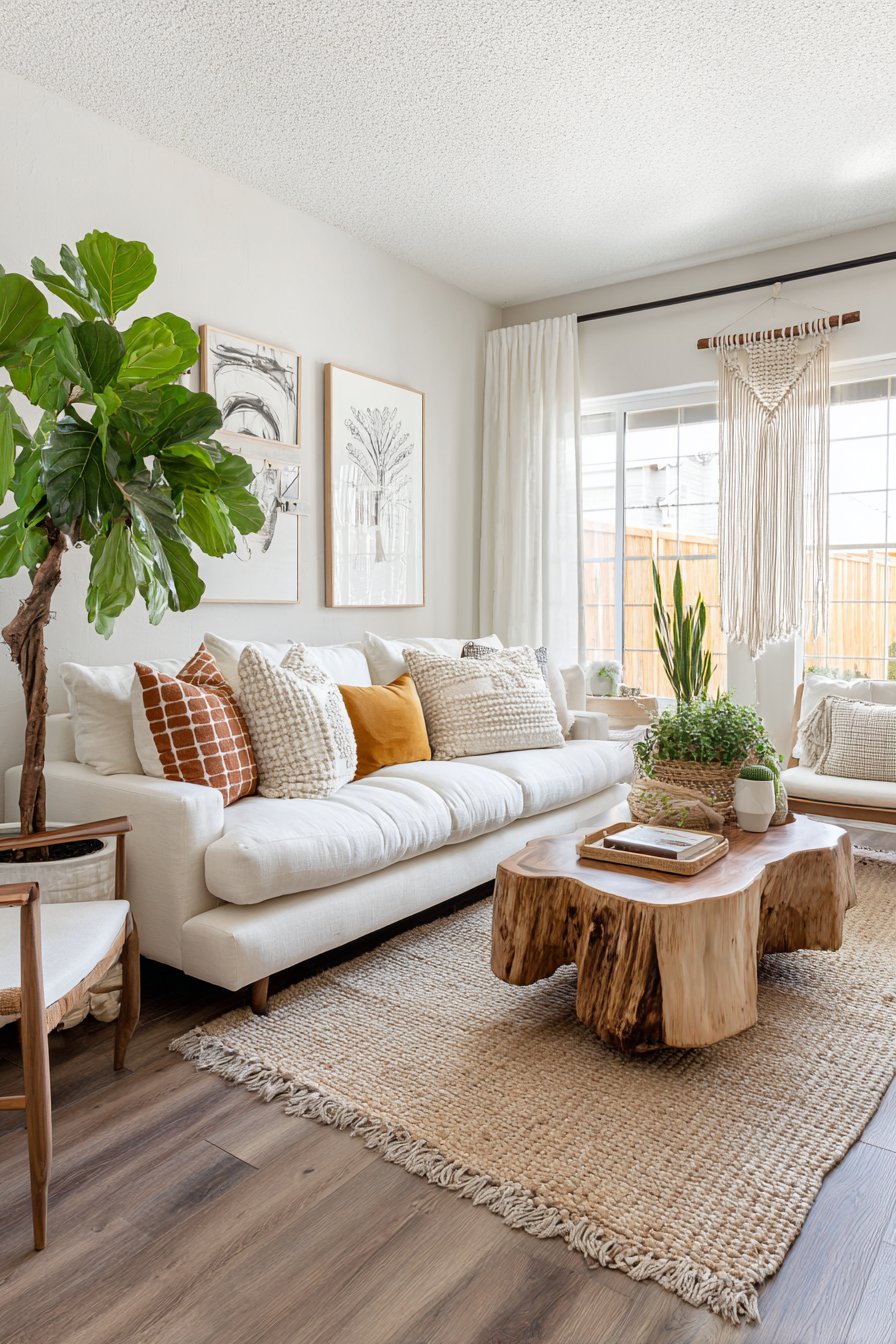 Cream Linen Comfort with Eclectic Textured Accents