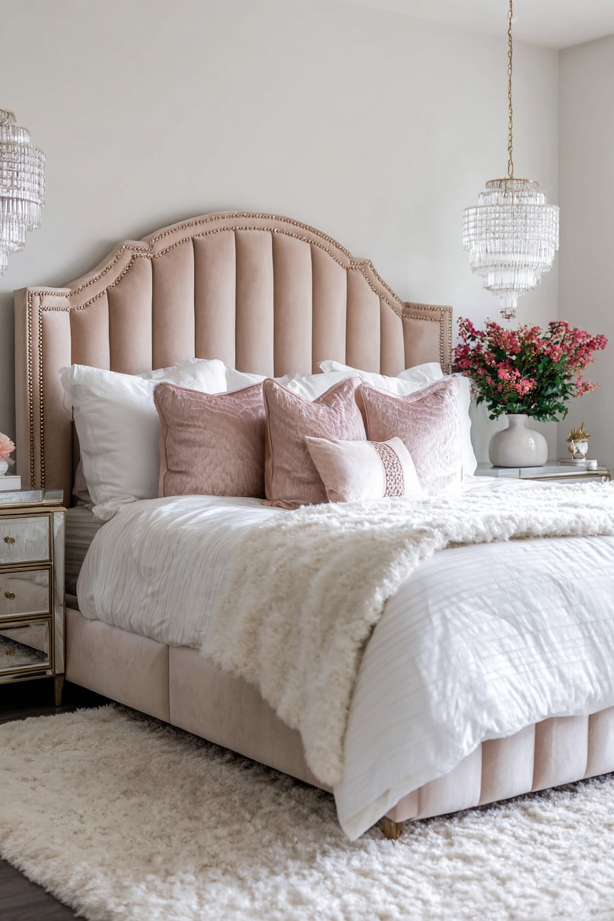 Luxurious Velvet Elegance with Rose Gold Sophistication