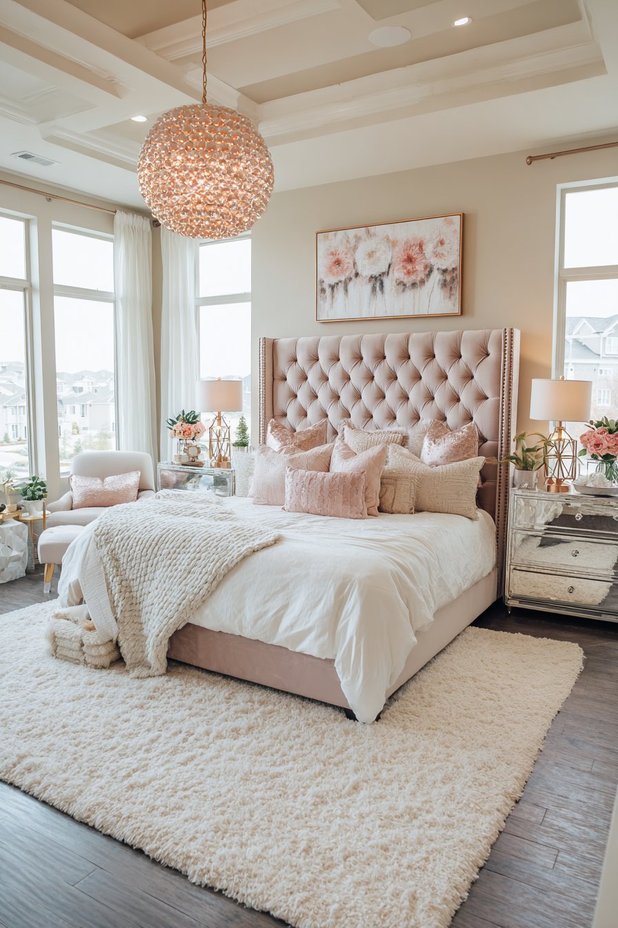 Luxurious Velvet Elegance with Rose Gold Sophistication