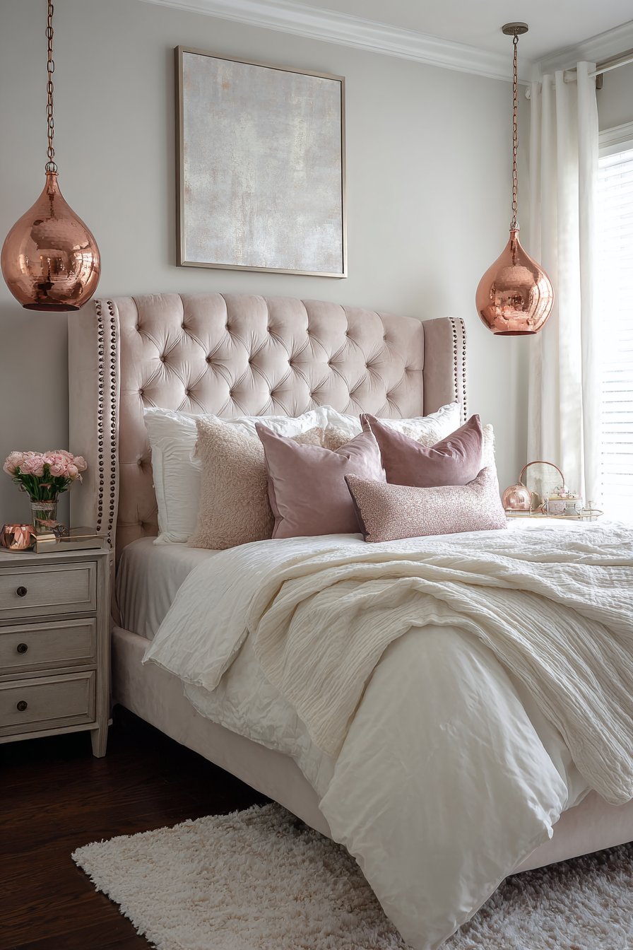 Luxurious Velvet Elegance with Rose Gold Sophistication