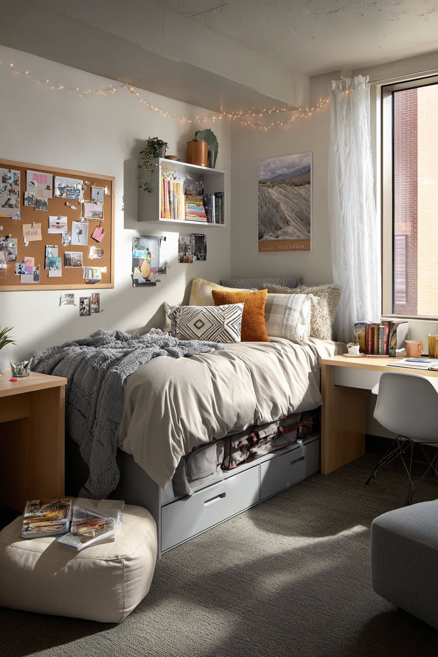 Modern Platform Bed Sanctuary with Geometric Accents