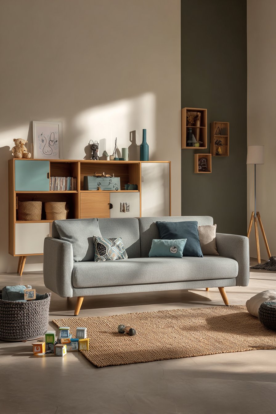 Thoughtfully Organized Contemporary Living Space