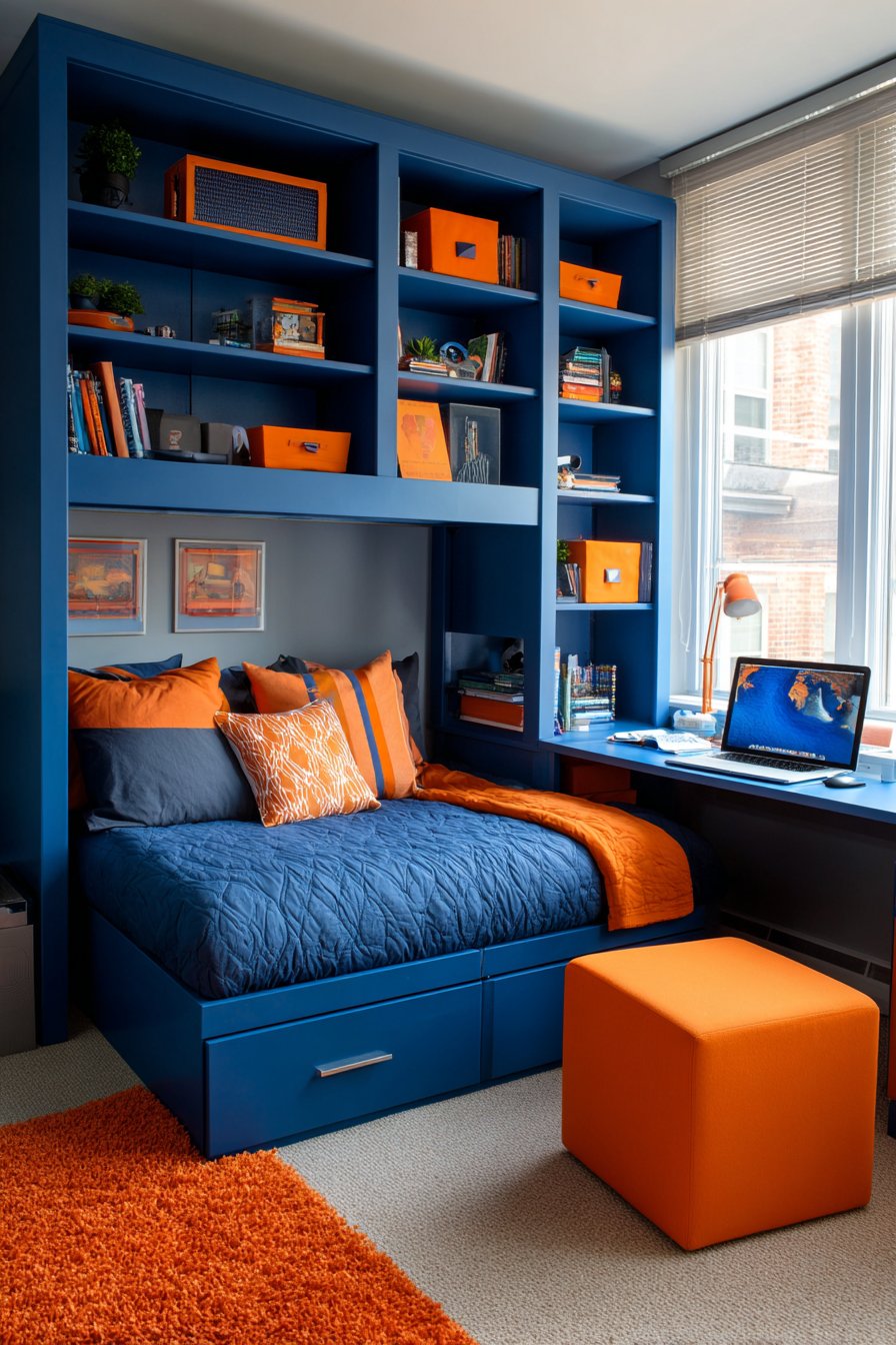 Teenage Loft Bed with Study Integration
