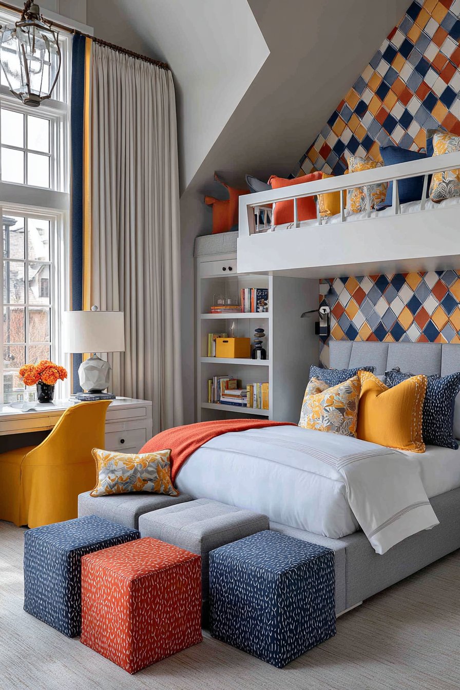 Teenage Loft Bed with Study Integration