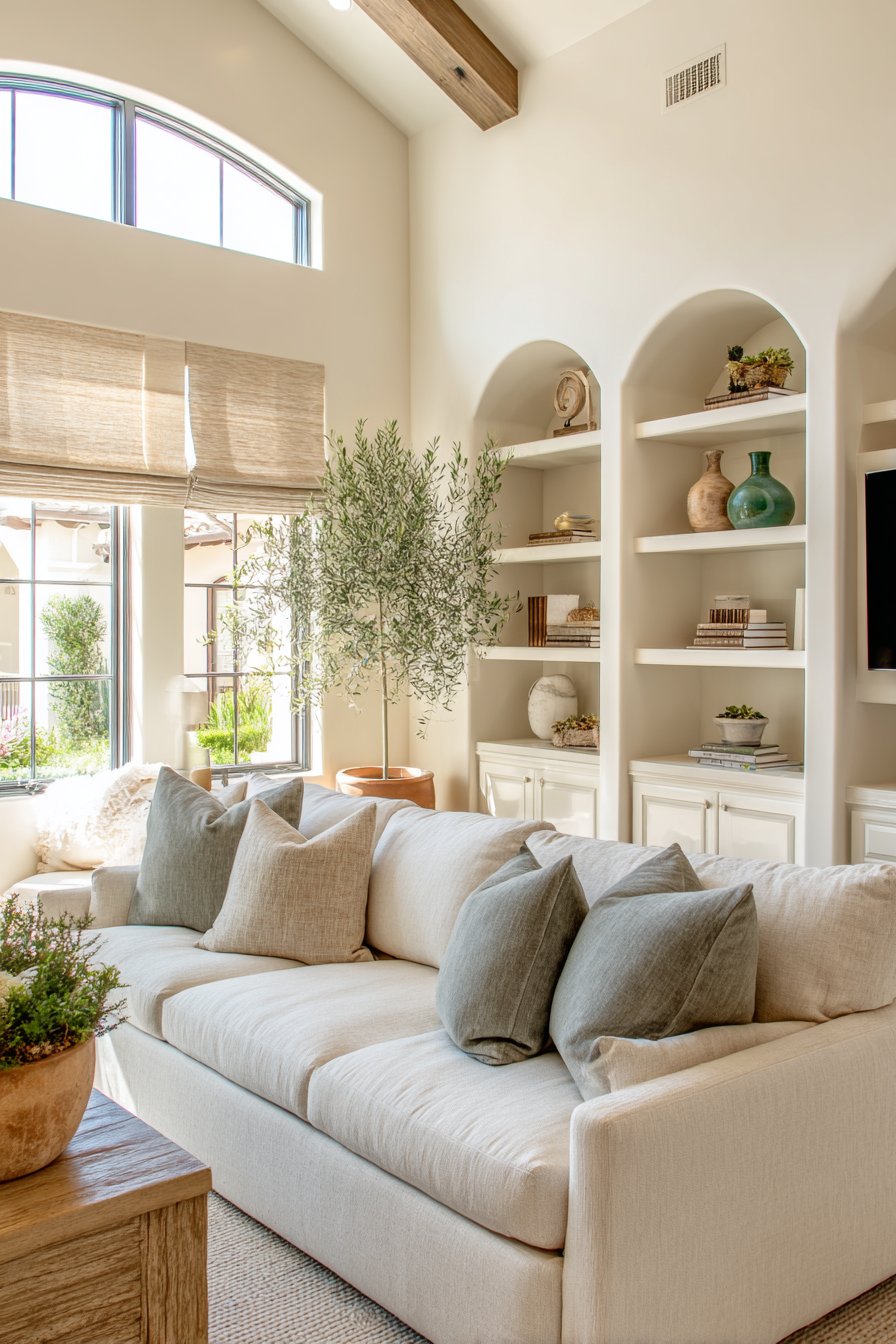 Integrated Entertainment Wall with Living Elements