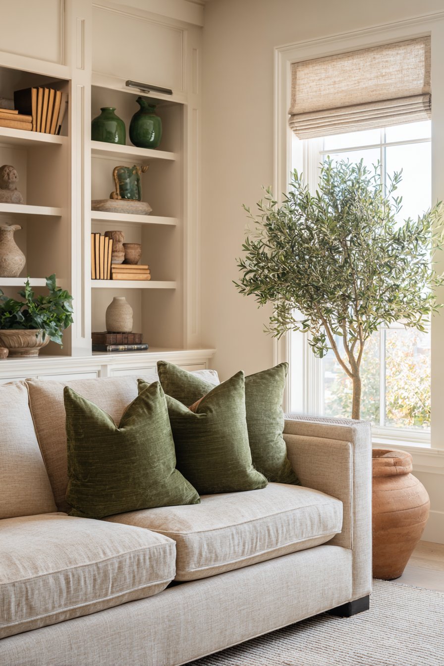 Integrated Entertainment Wall with Living Elements