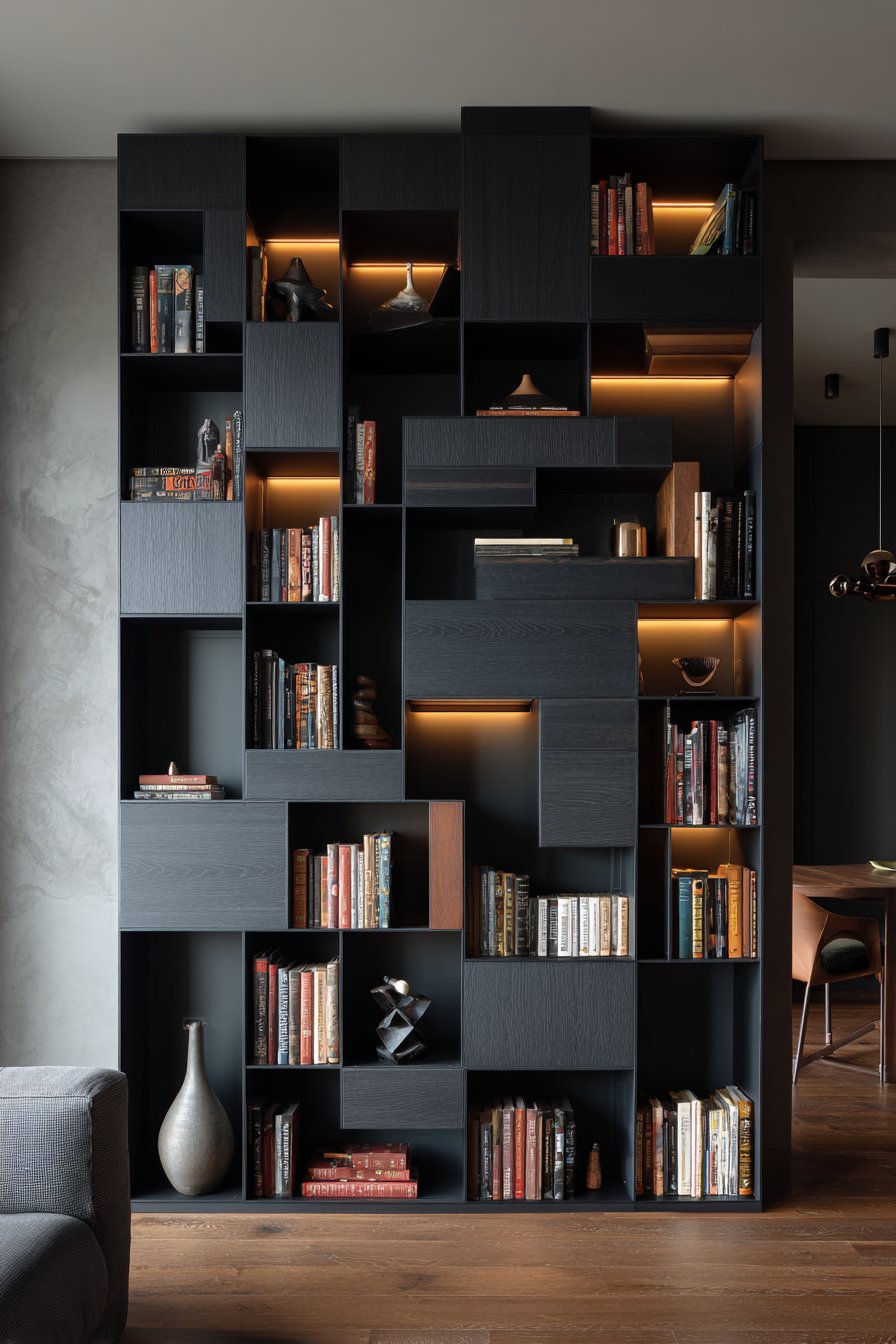 Contemporary Geometric Statement with Integrated Lighting