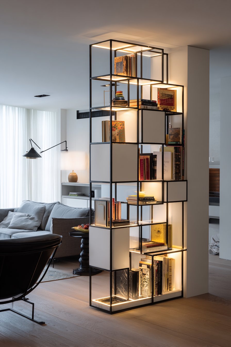 Contemporary Geometric Statement with Integrated Lighting