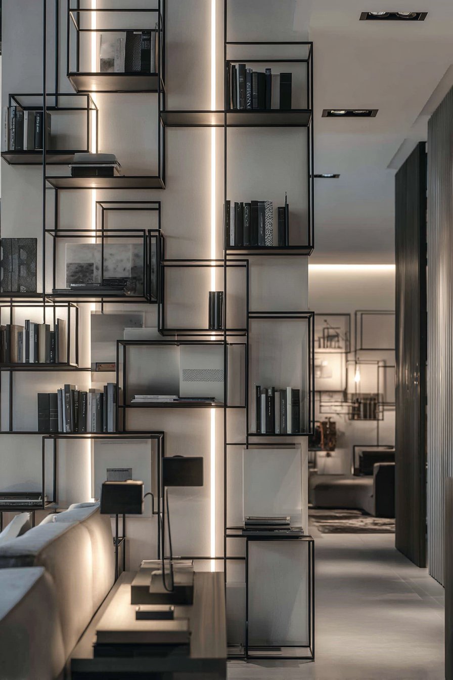 Contemporary Geometric Statement with Integrated Lighting