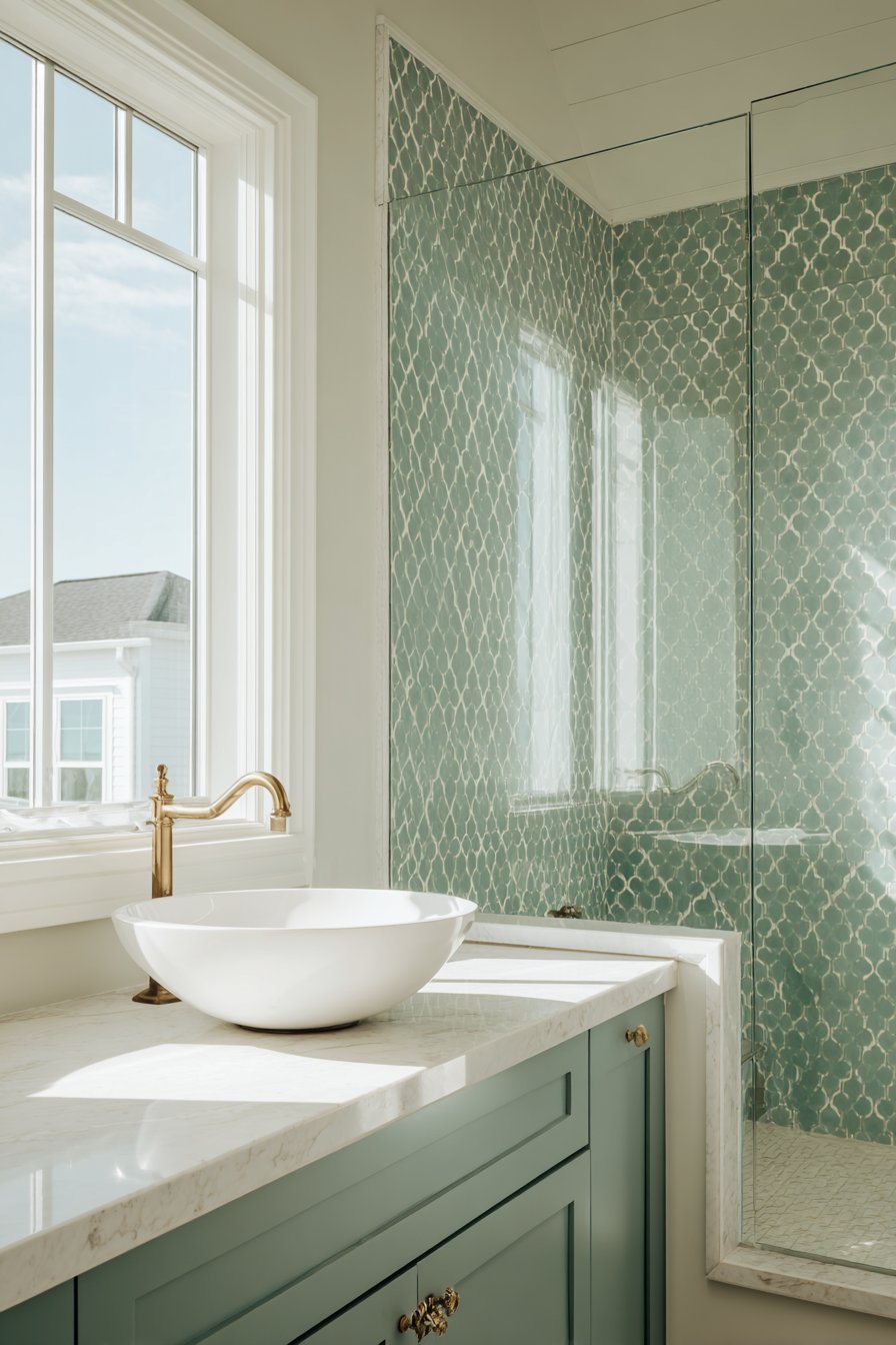 Custom Tile Artistry with Arabesque Elegance