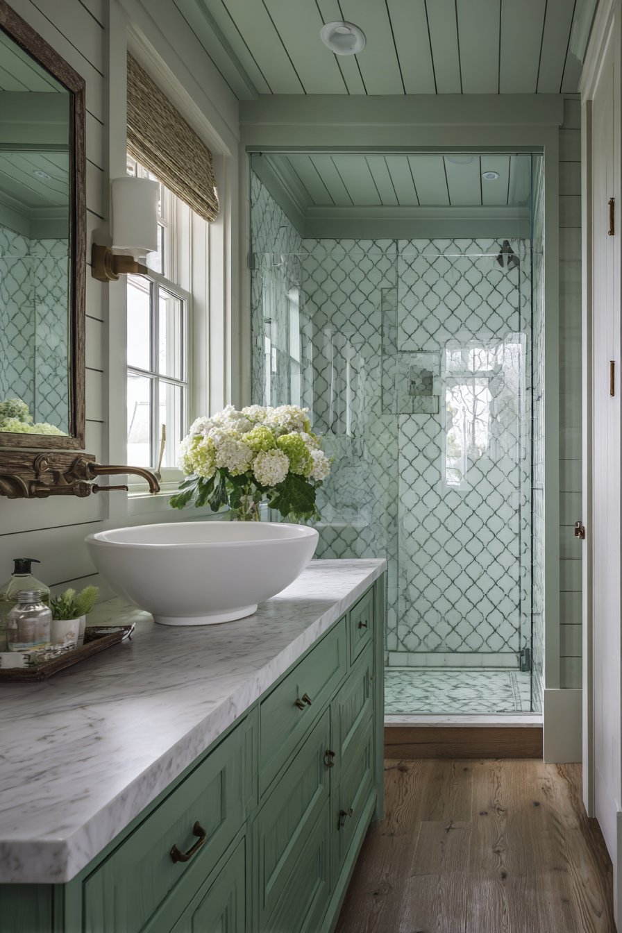 Custom Tile Artistry with Arabesque Elegance