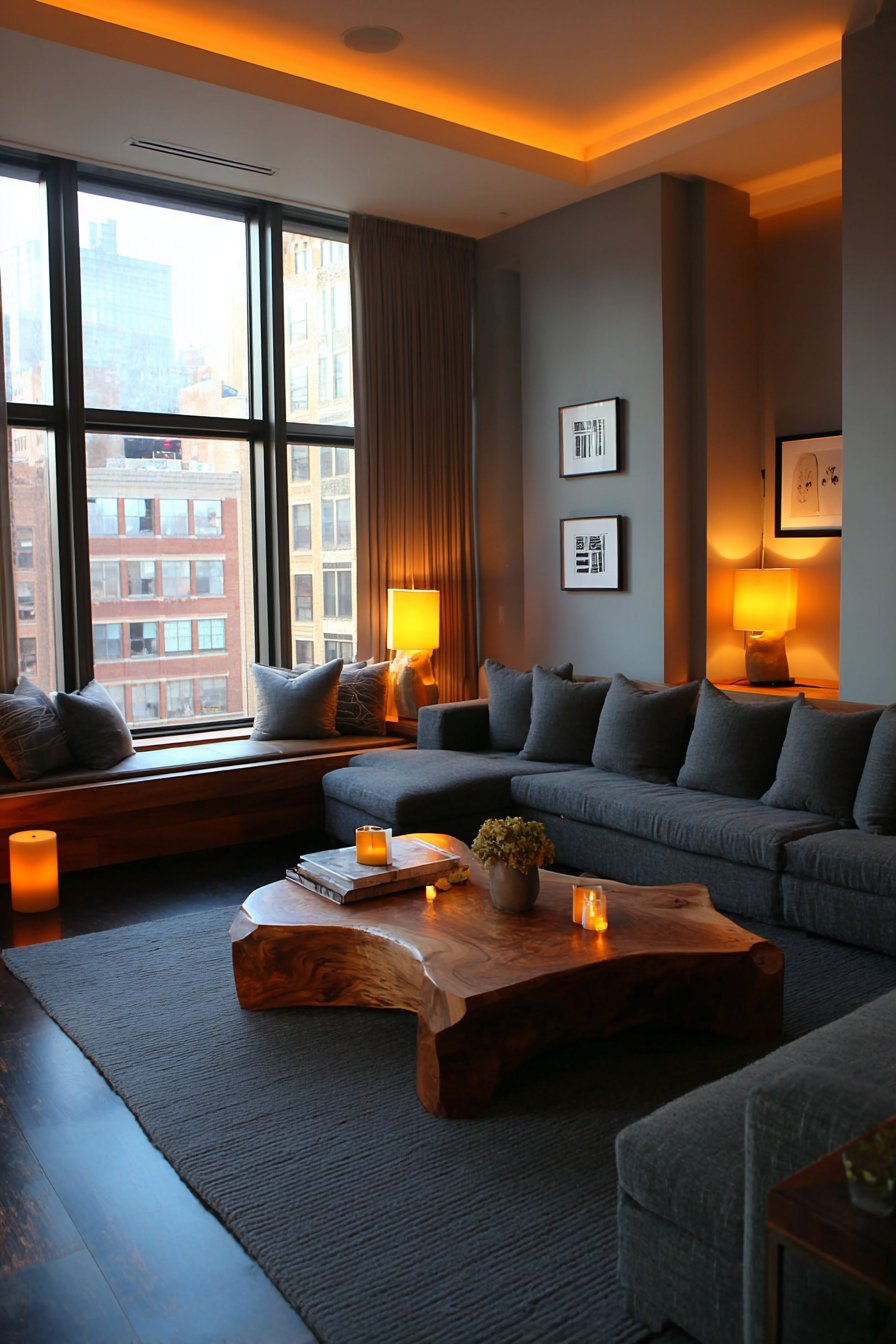 Warm Contemporary with Layered Lighting