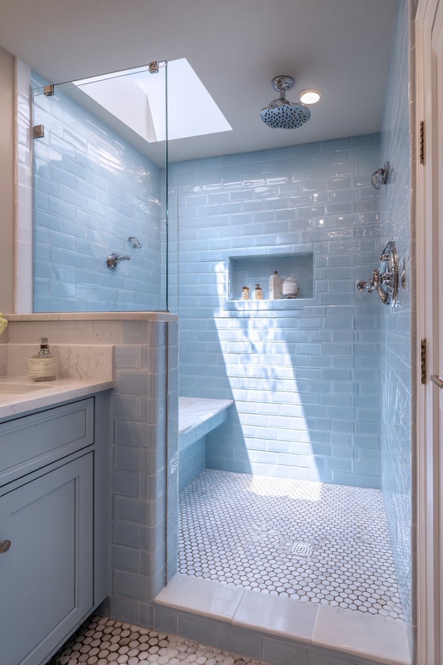 Two-Tone Walk-In Shower Design