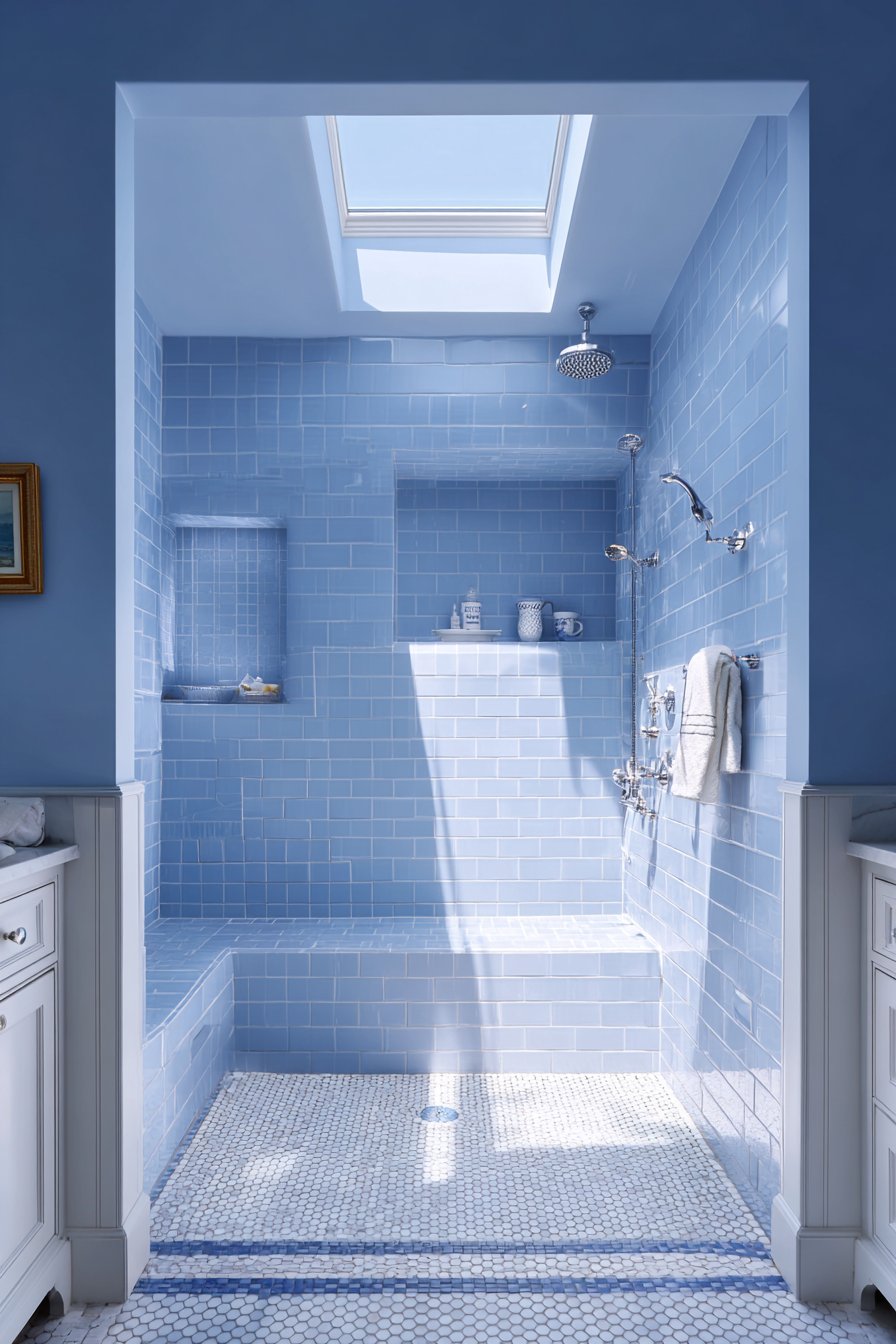 Two-Tone Walk-In Shower Design