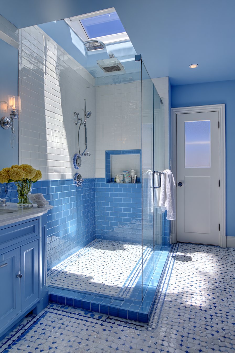 Two-Tone Walk-In Shower Design