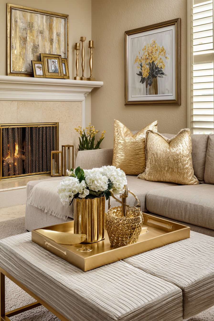 Refined Taupe and Gold Comfort