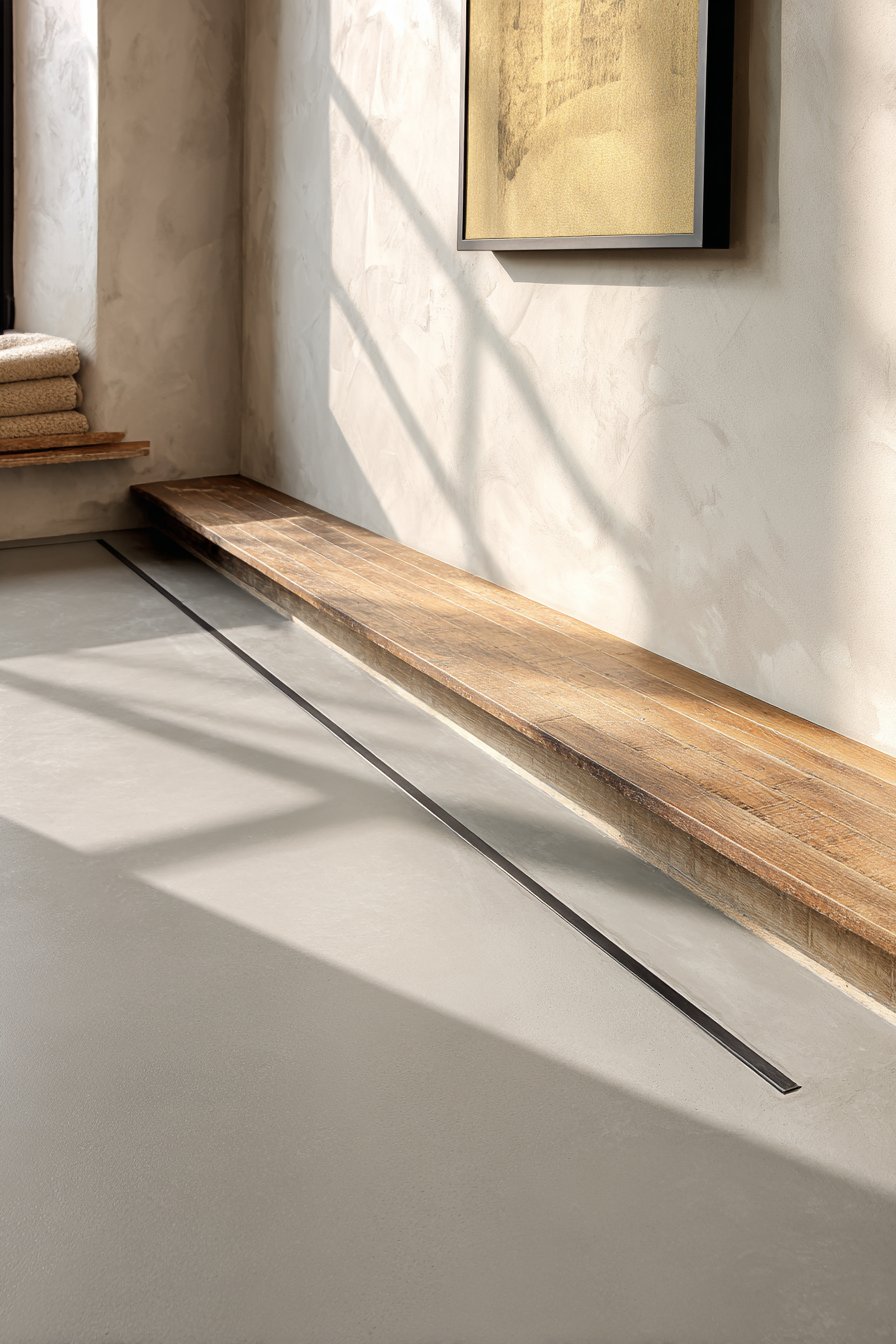 Seamless Wet Room with Material Continuity