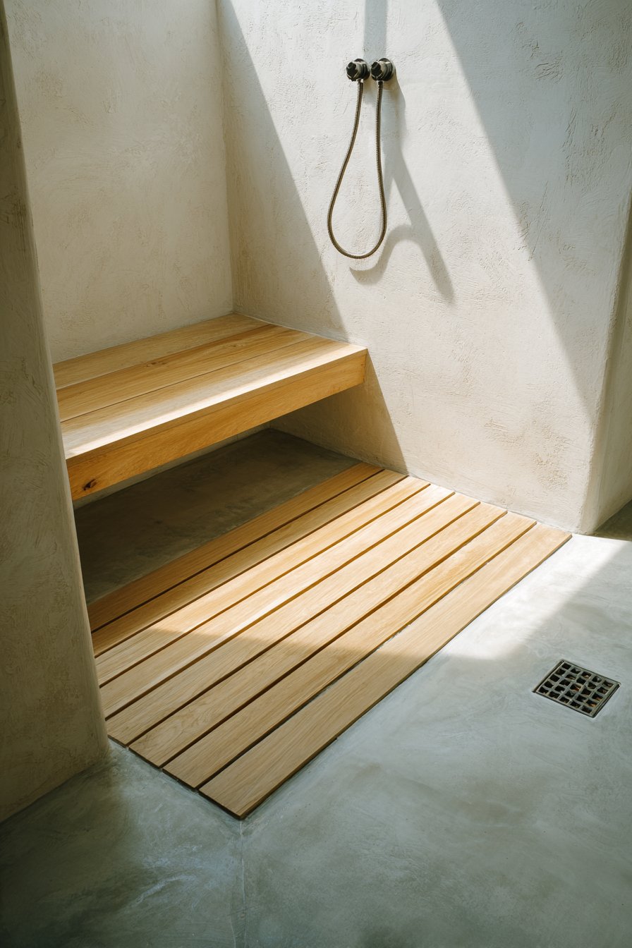 Seamless Wet Room with Material Continuity