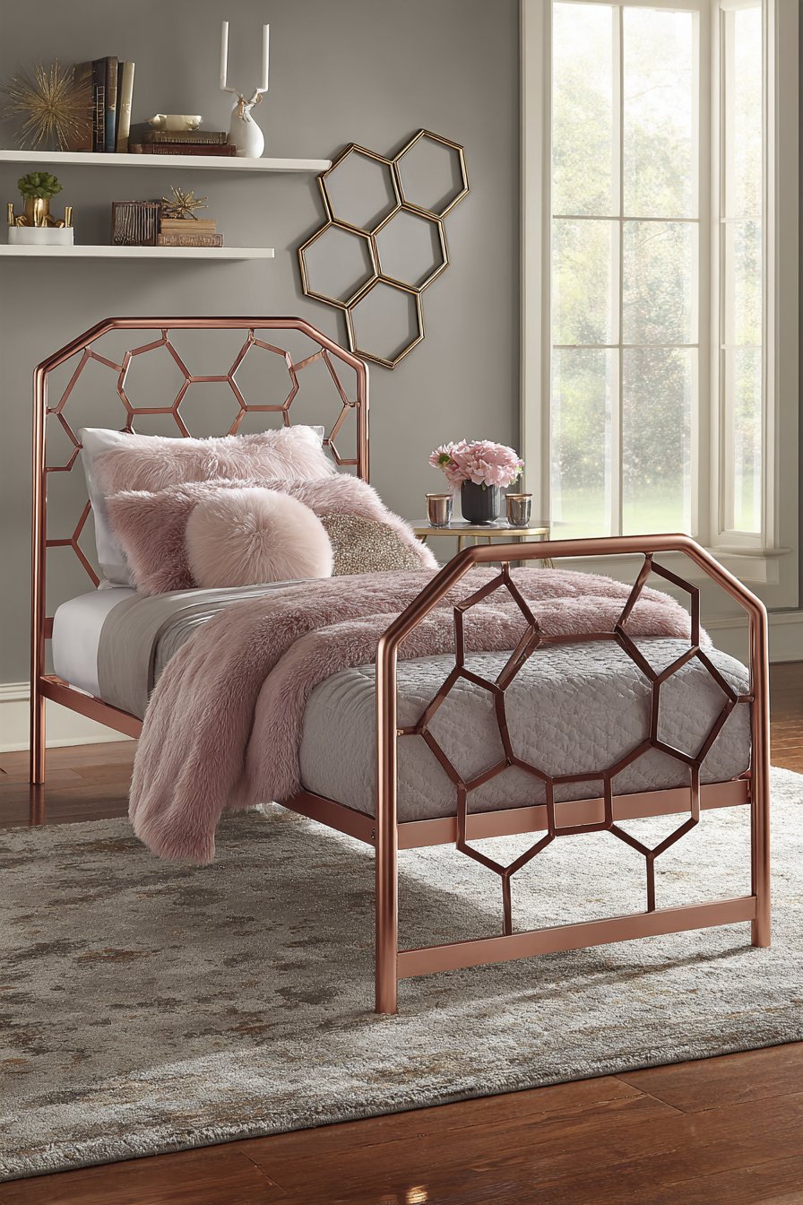 Contemporary Teen Style with Rose Gold Geometric Flair