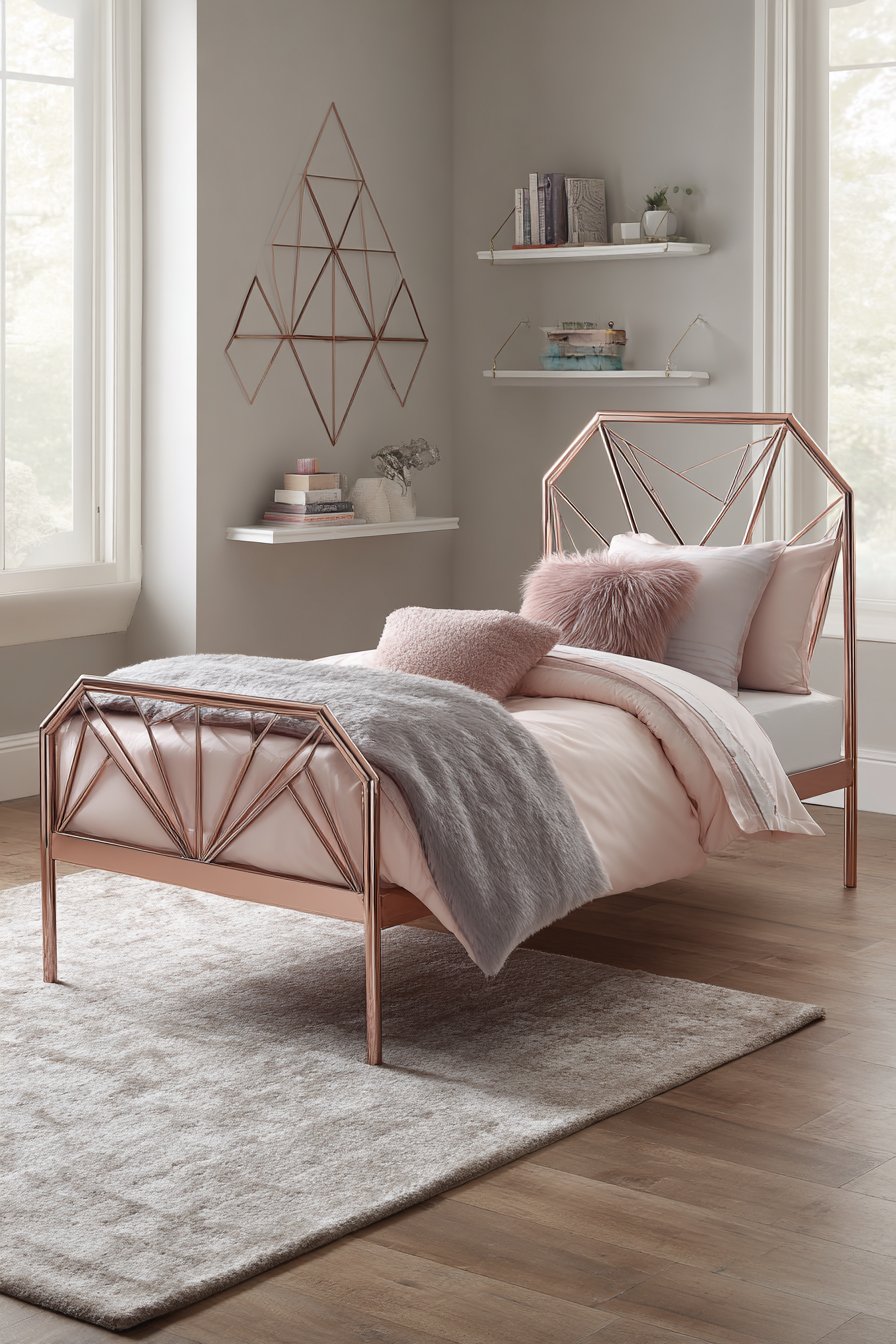 Contemporary Teen Style with Rose Gold Geometric Flair