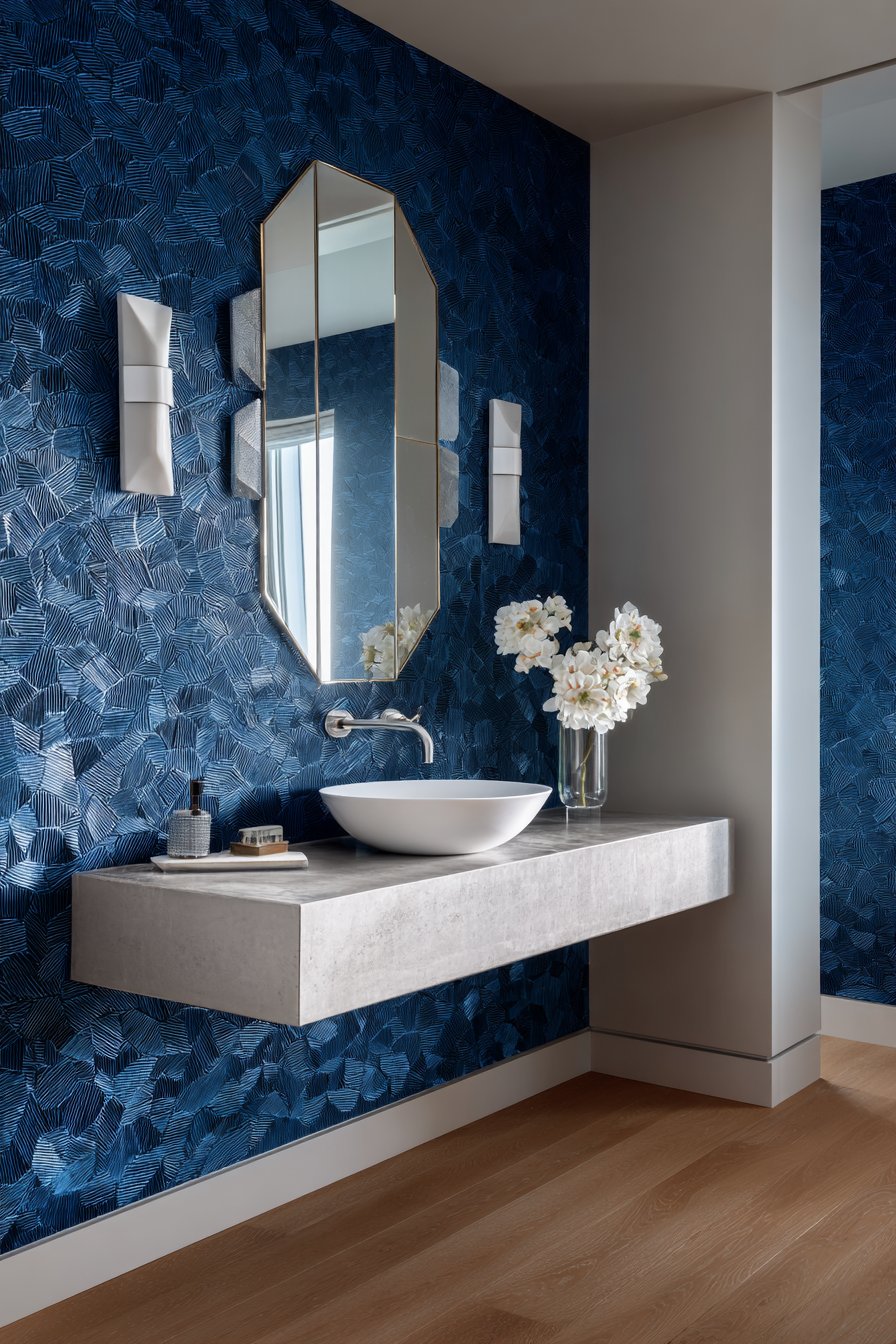 Textured Powder Room Statement