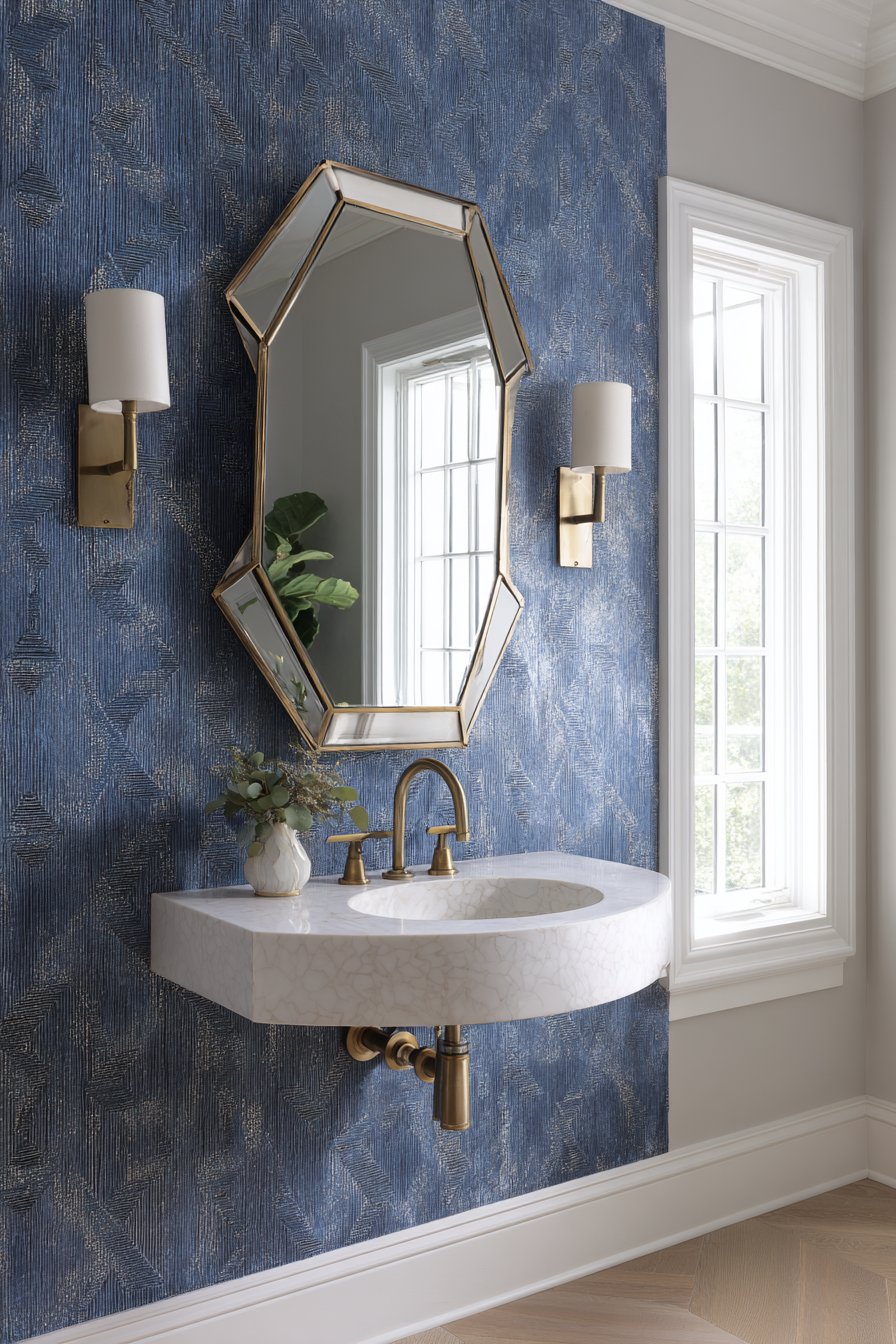 Textured Powder Room Statement