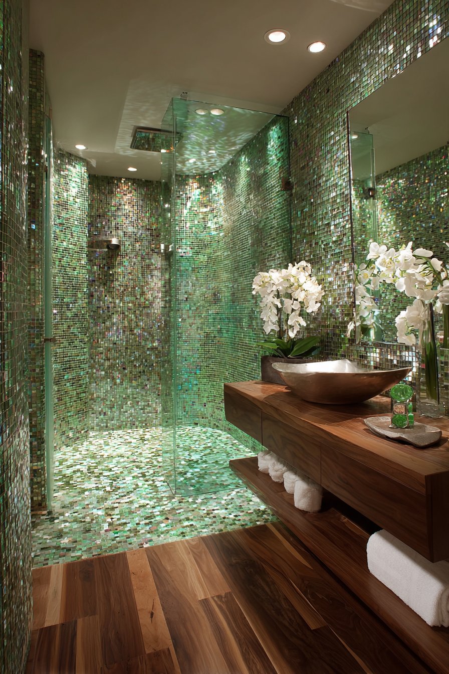 Spa-Inspired Sanctuary with Olive Green Venetian Plaster