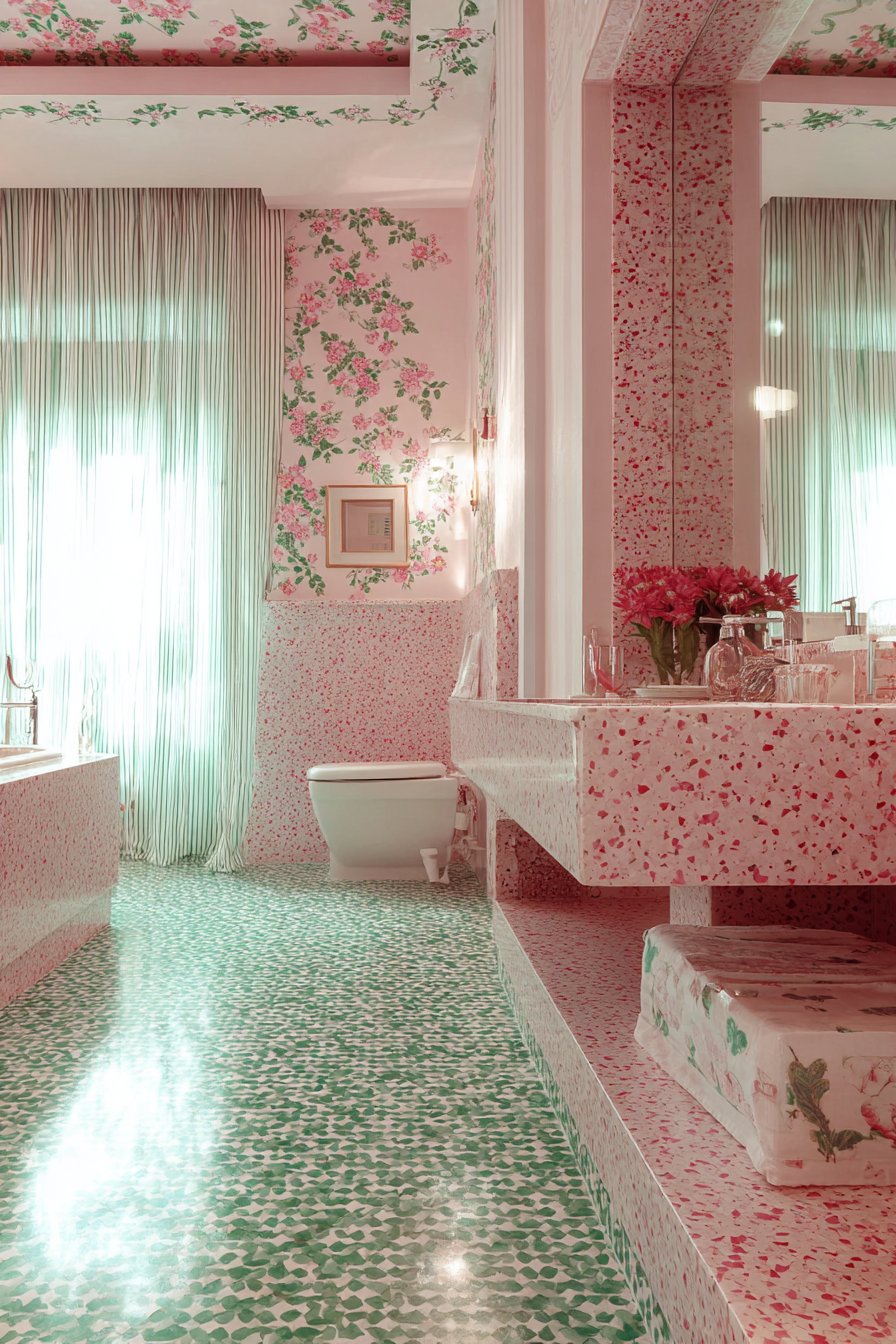 clectic Pattern Play with Moroccan Tiles and Terrazzo