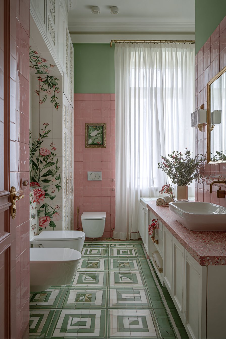 clectic Pattern Play with Moroccan Tiles and Terrazzo