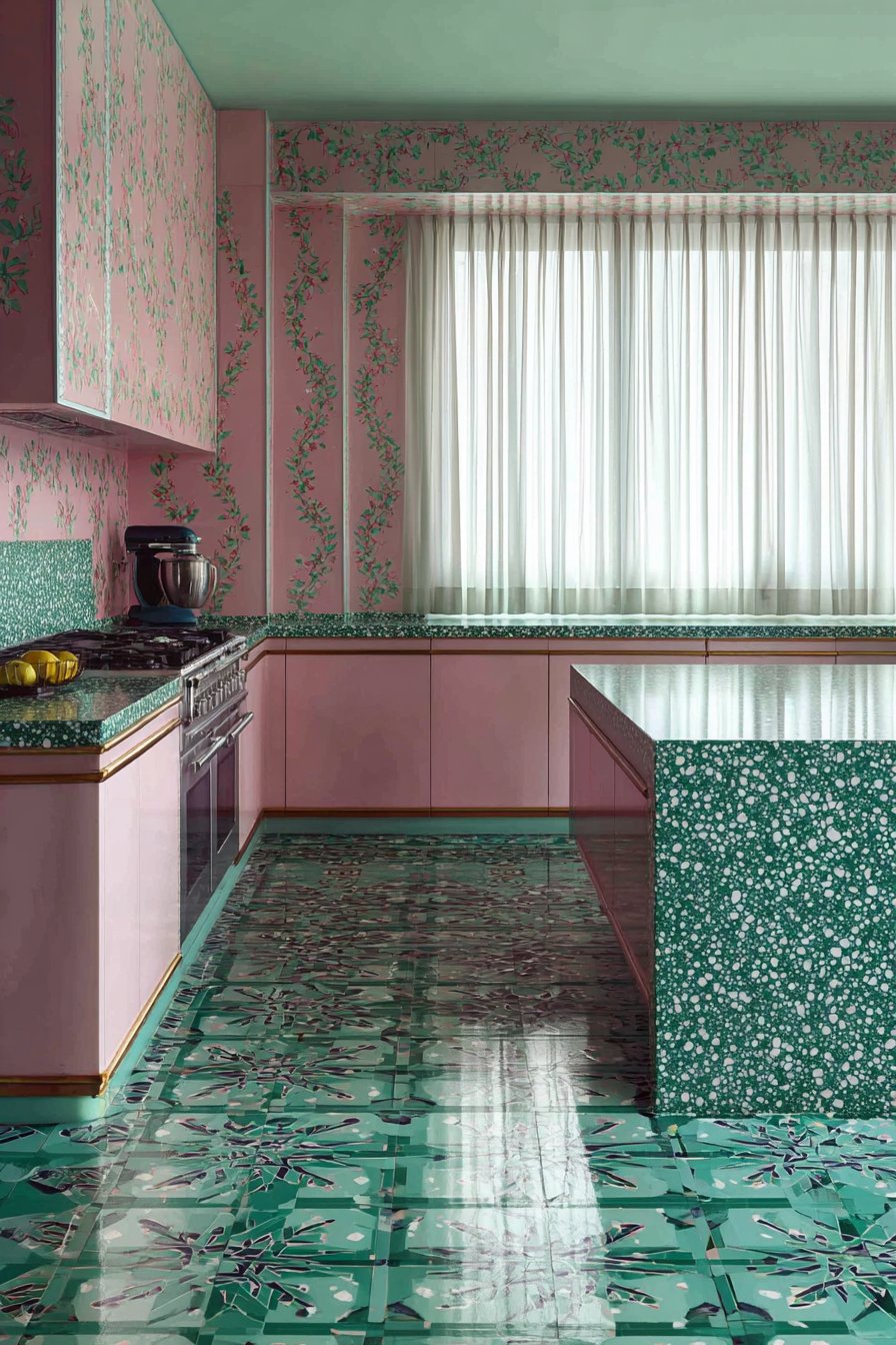 clectic Pattern Play with Moroccan Tiles and Terrazzo