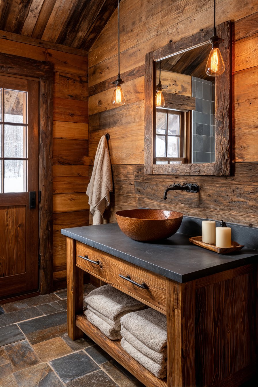 RUSTIC PINE SHIPLAP WITH MIXED MATERIALS