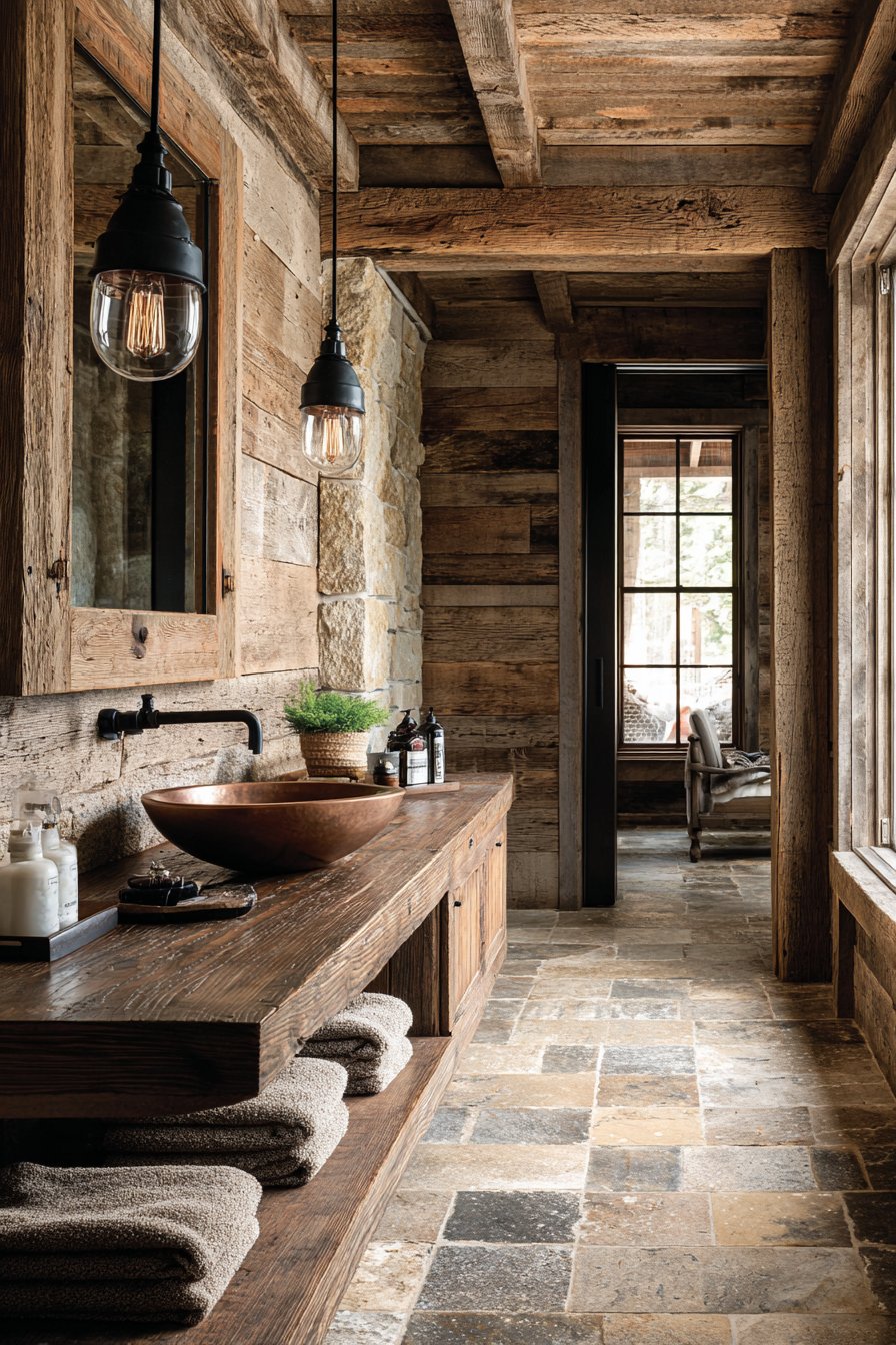 RUSTIC PINE SHIPLAP WITH MIXED MATERIALS