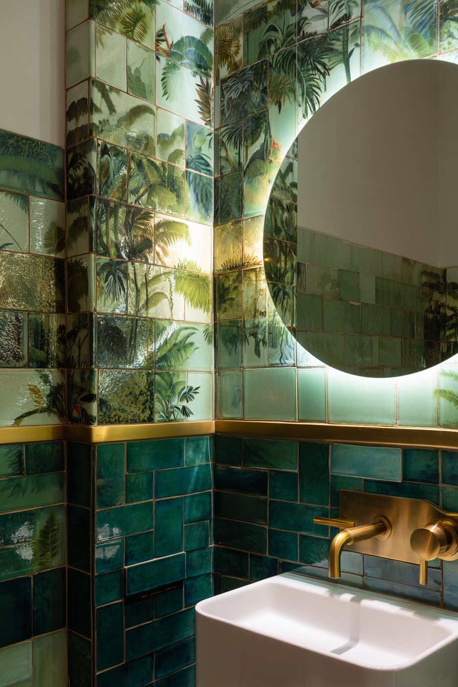 Botanical Green Embossed Elegance