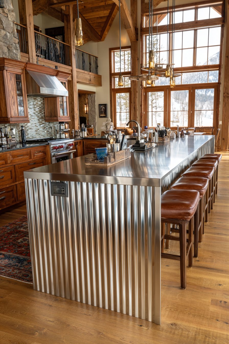 Complete Stainless Steel Kitchen Renovation with Floor-to-Ceiling Cabinet Doors
