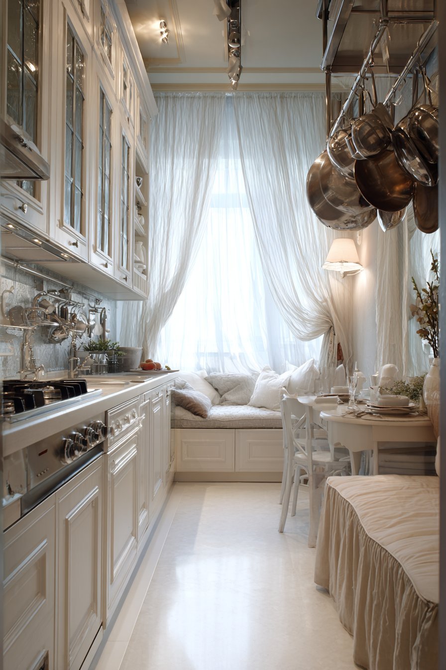 Bright White Multifunctional Design with Integrated Dining