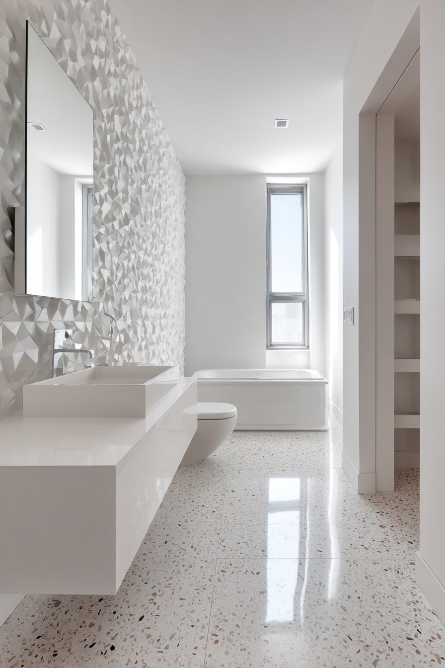 Dimensional Geometric Tiles with Sculptural Quality