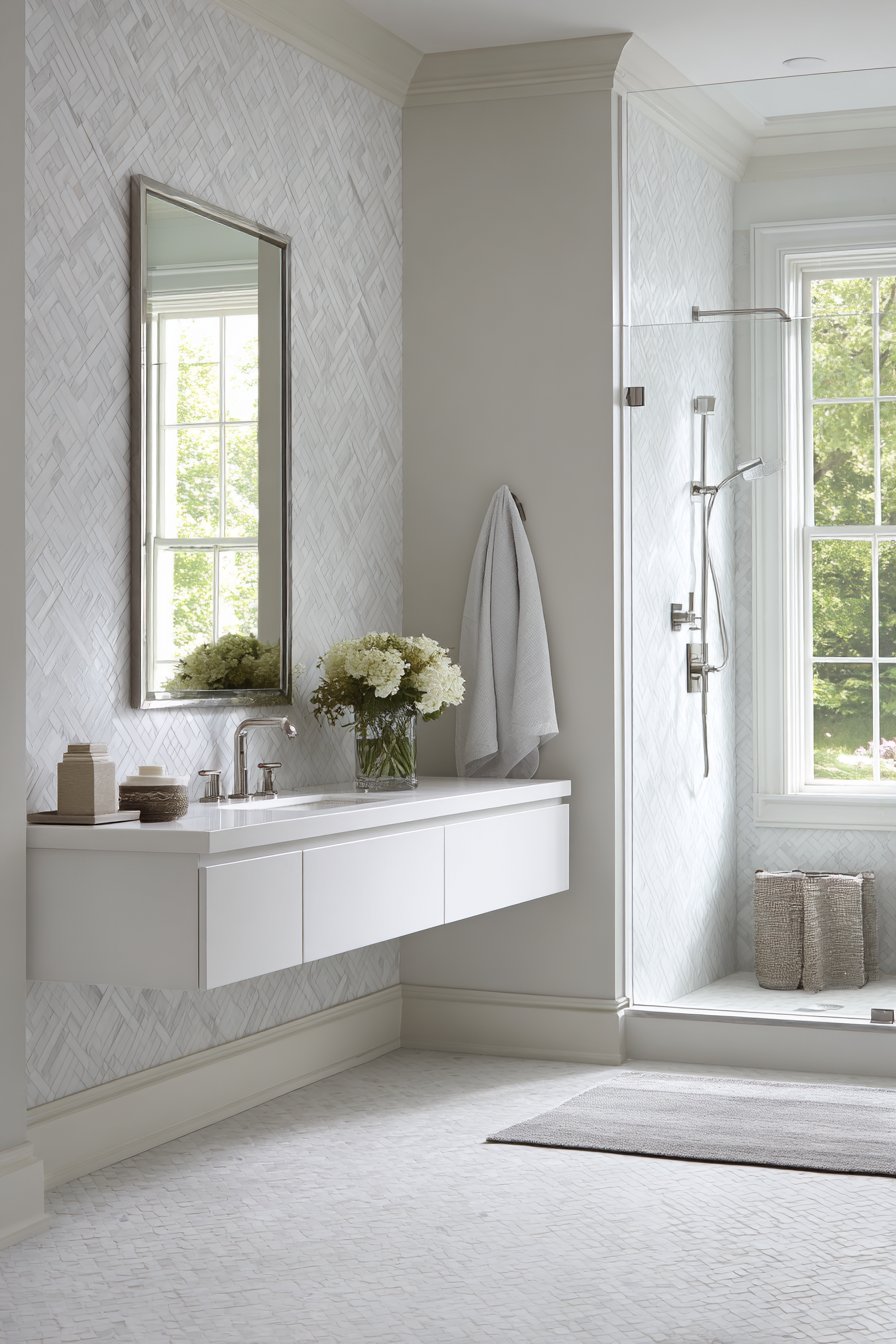 Dimensional Geometric Tiles with Sculptural Quality