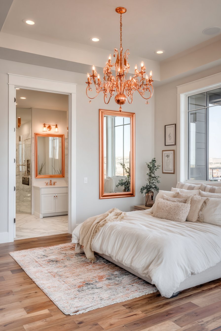 Master Suite Continuity with Connected Rose Gold Elements
