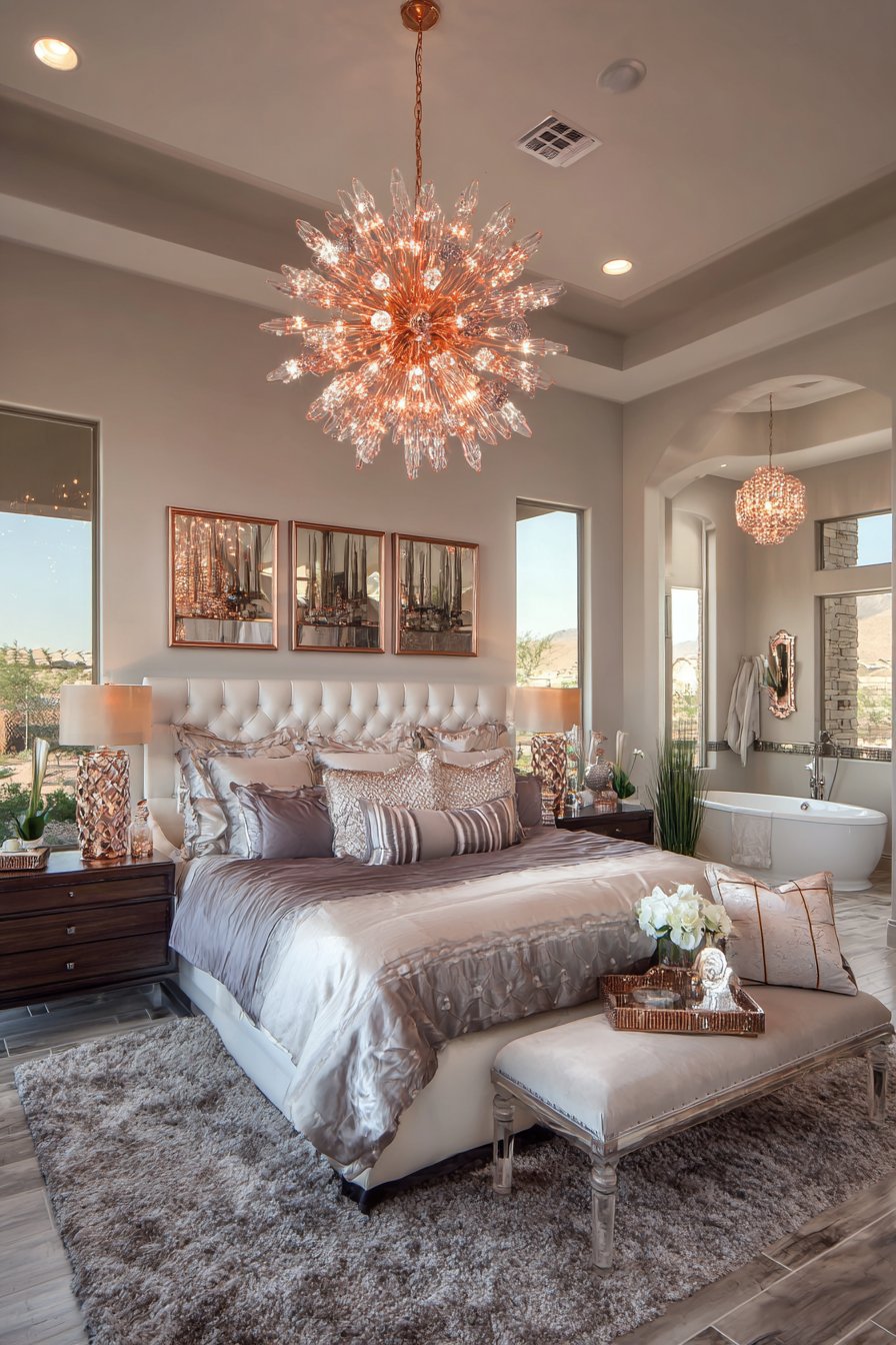 Master Suite Continuity with Connected Rose Gold Elements