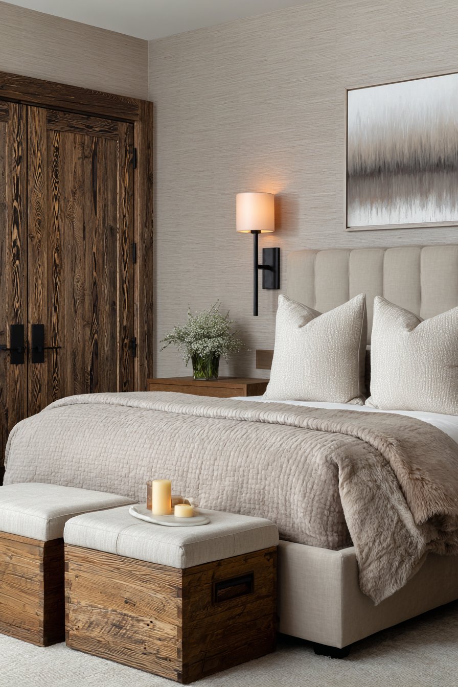 Transitional Bedroom with Dual Closet Access